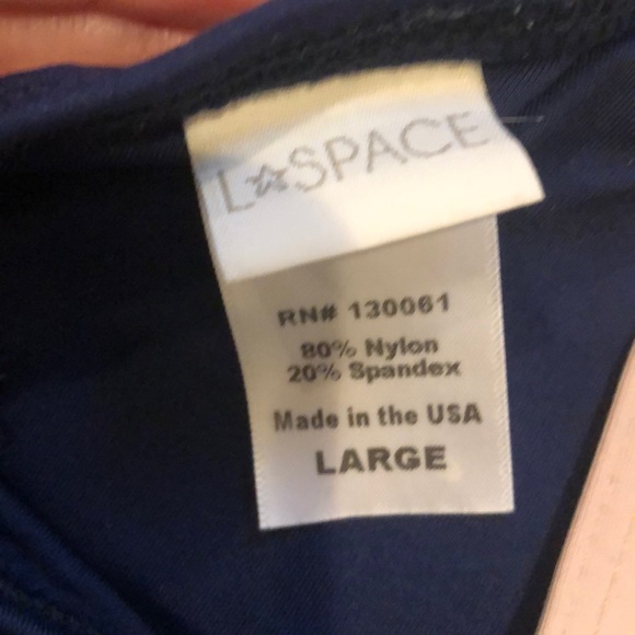 Navy and tan L space bikini Large - Picture 3 of 4